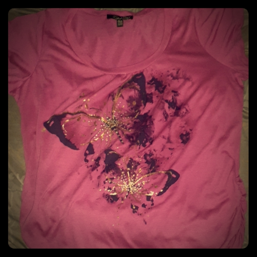 Pink butterfly blouse